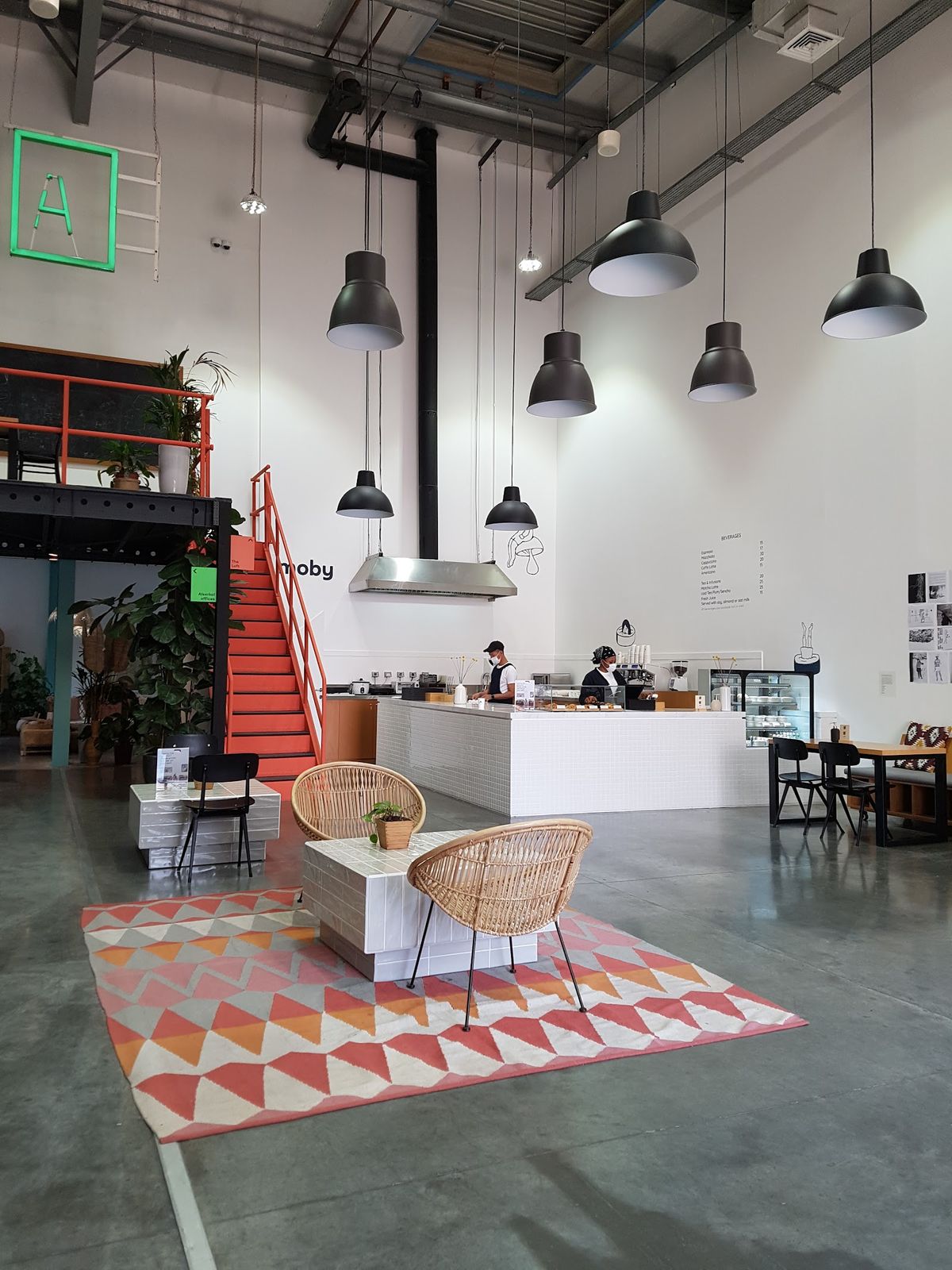 A4 Space Dubai — community café seating and reading corner inside Alserkal Avenue