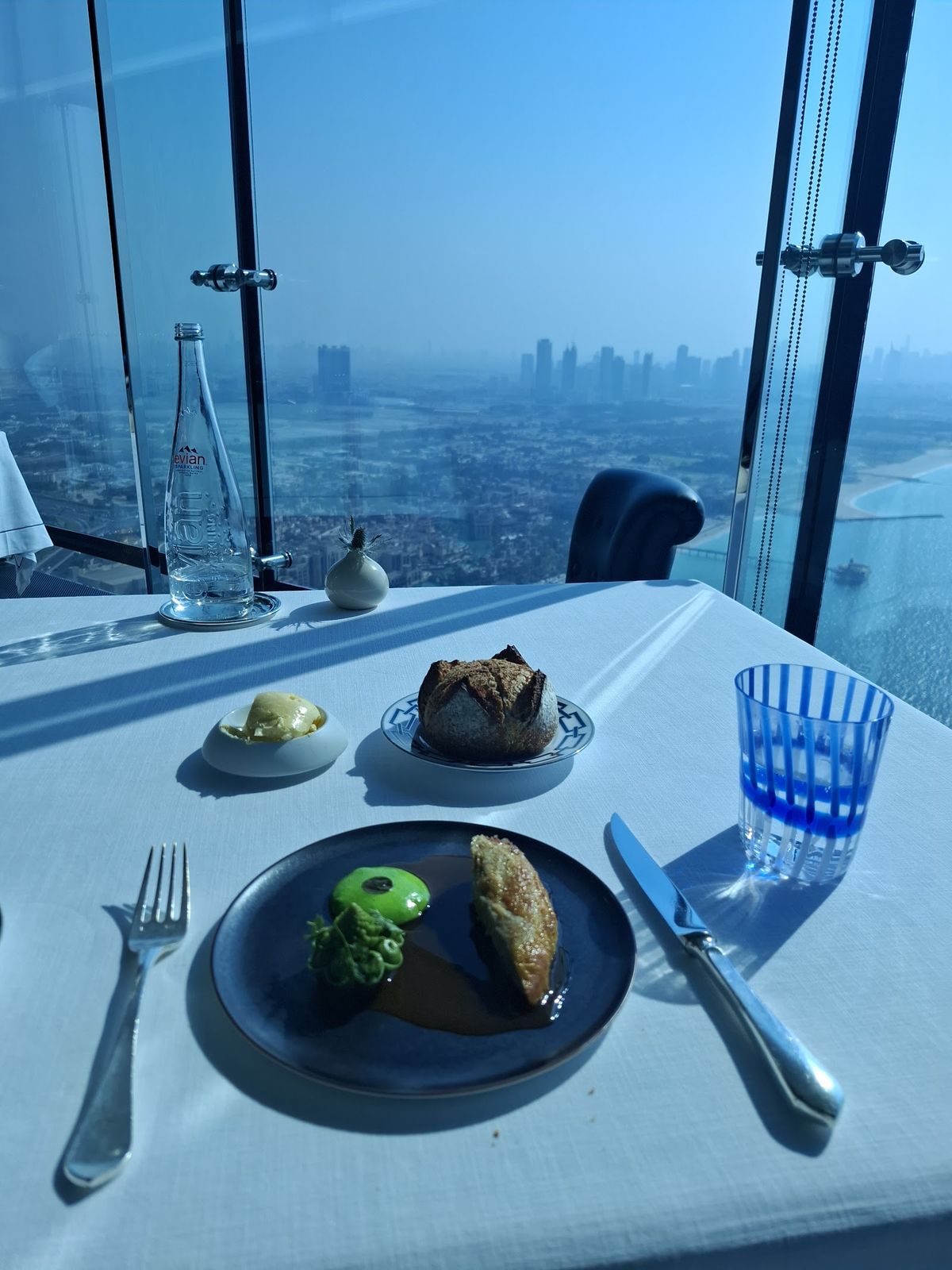Al Muntaha Dubai — French fine-dining course with sea view
