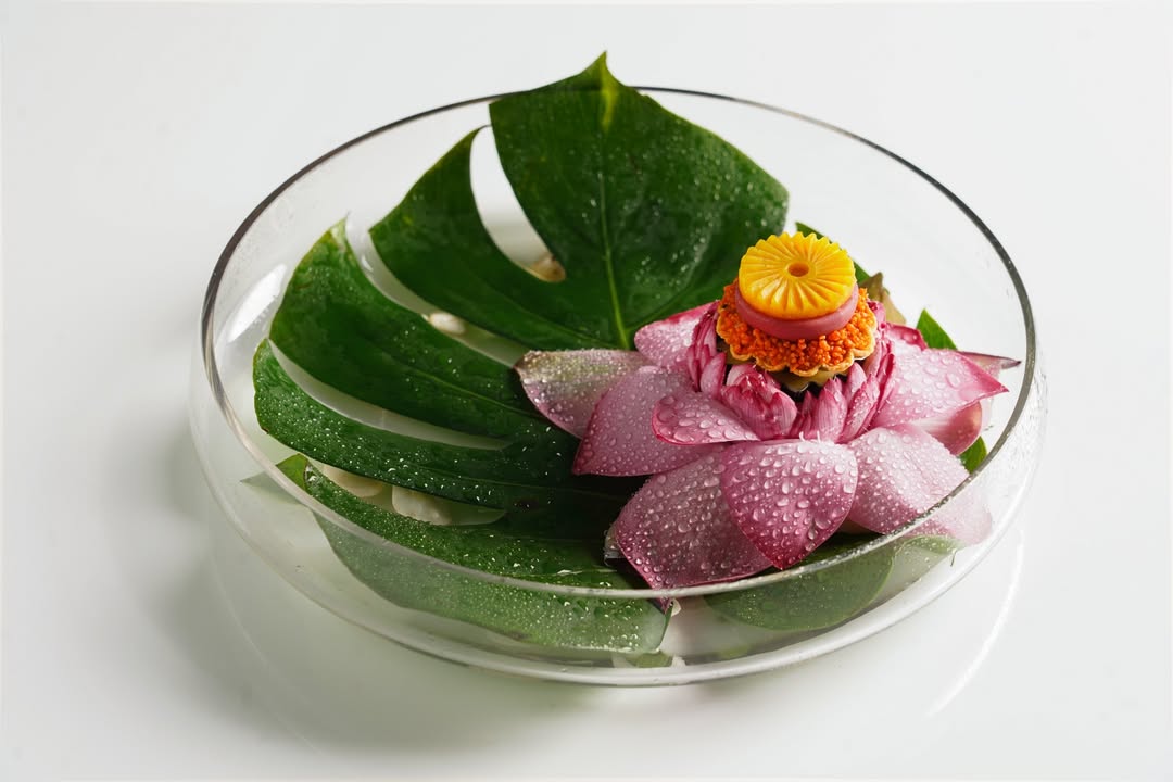 Avatara Dubai - vegetarian Indian tasting-menu plating in DIFC