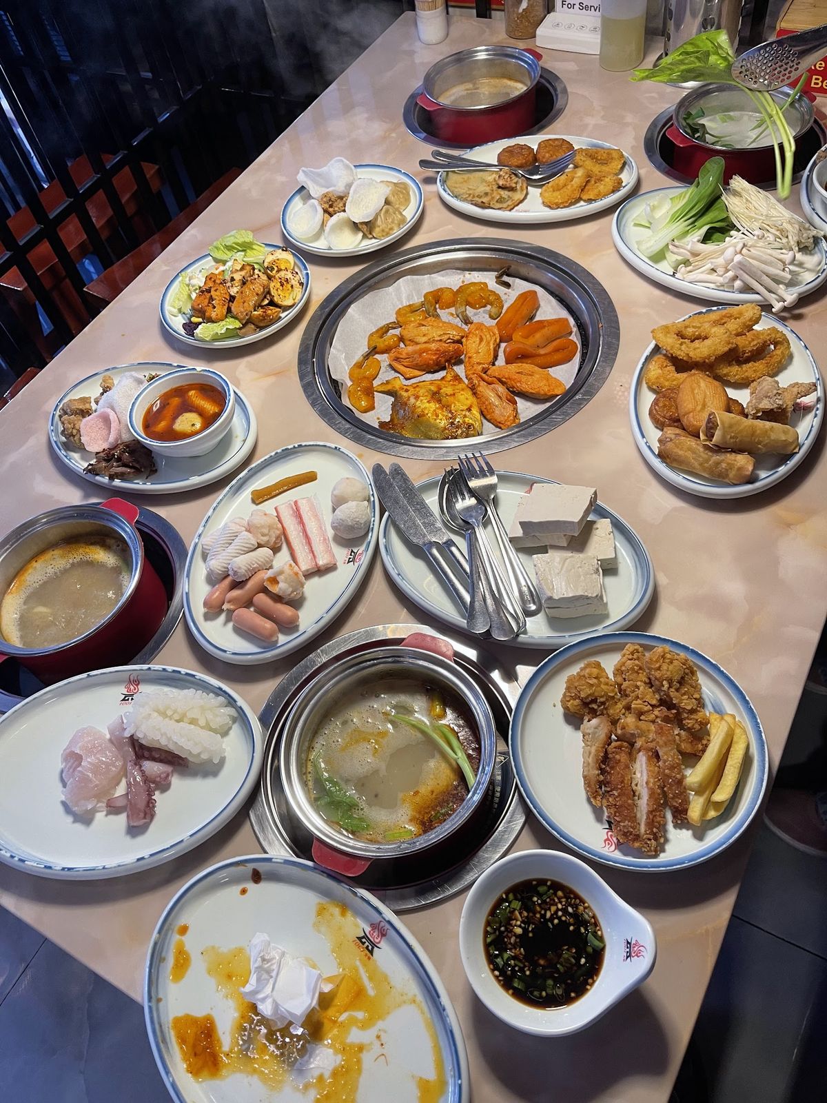Beijing Hot Pot Karama Dubai — divided hot pot pot with mala and clear broth