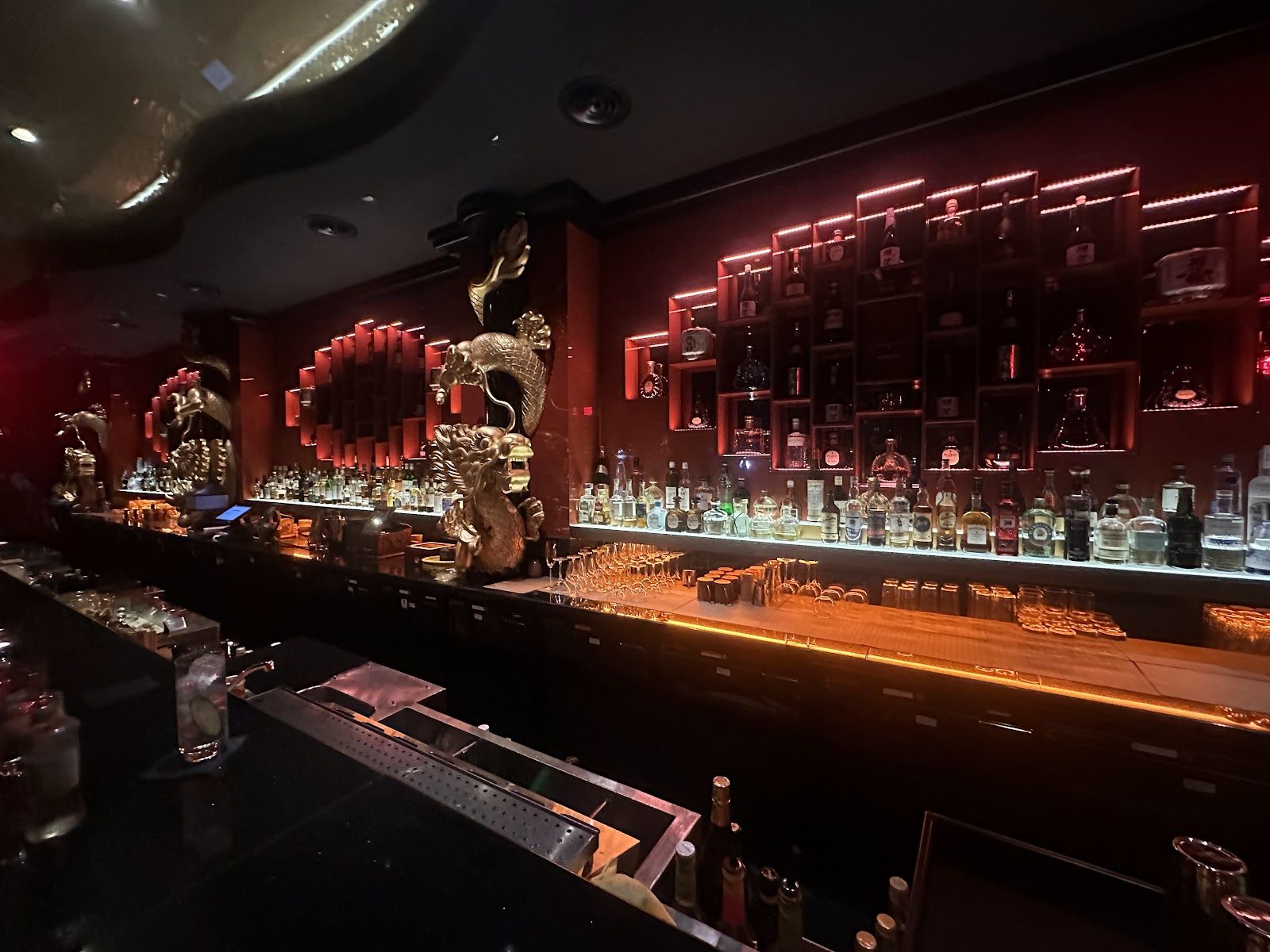Buddha-Bar Dubai — bar and lounge level in the evening