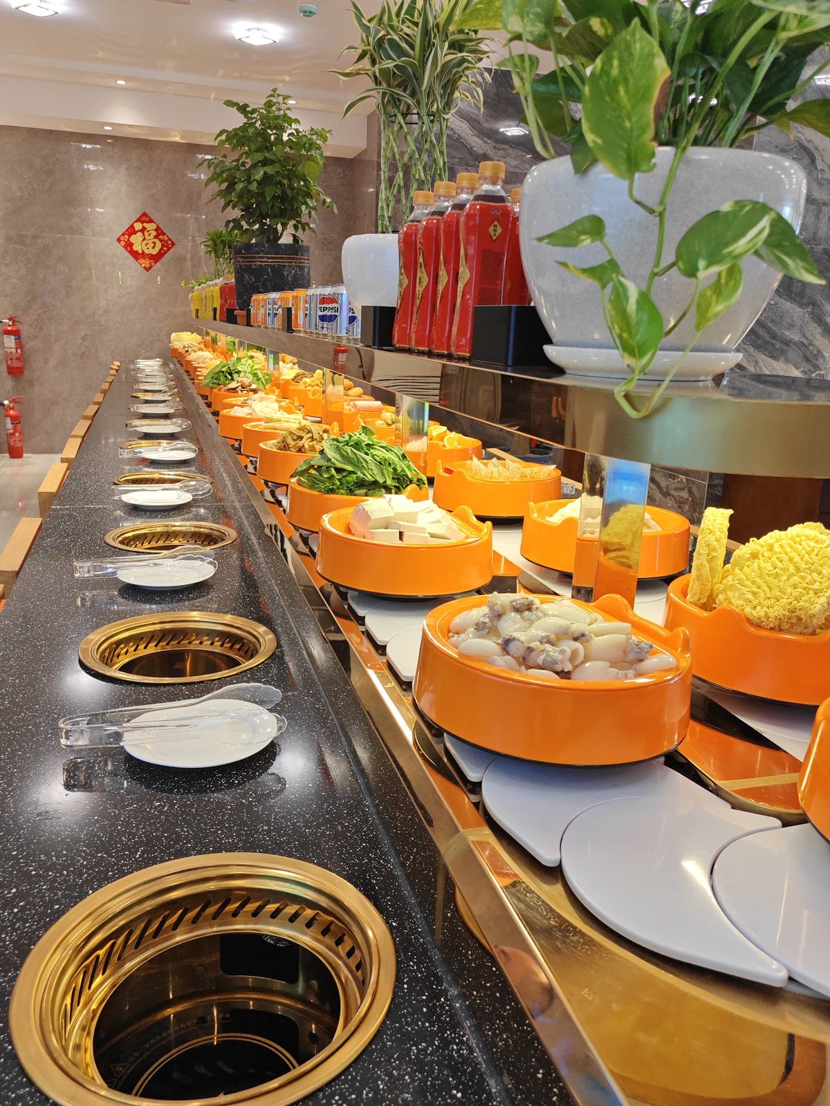 China Sea Dubai — halal Cantonese steamed fish and greens