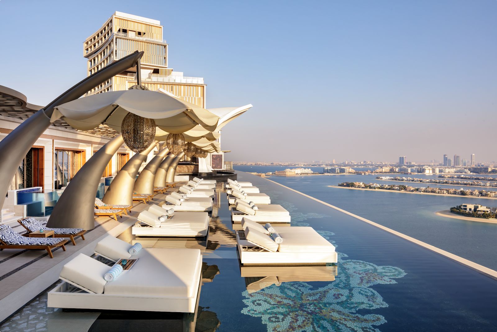 Cloud 22 infinity pool 22nd floor Atlantis Royal sunset