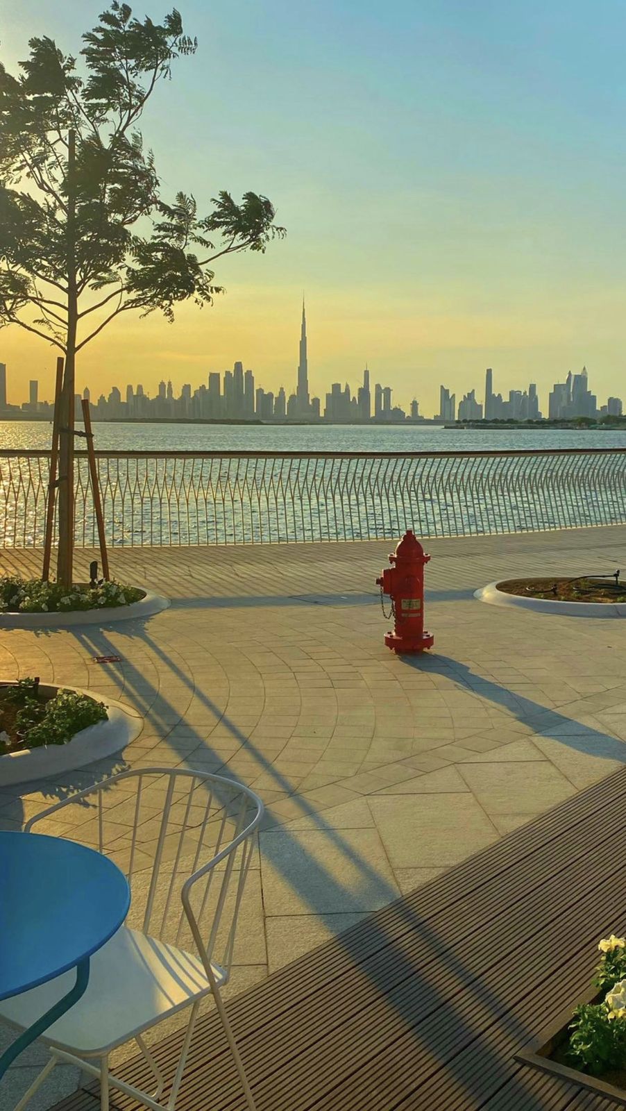 Dubai Creek Harbour waterfront promenade evening dining restaurants