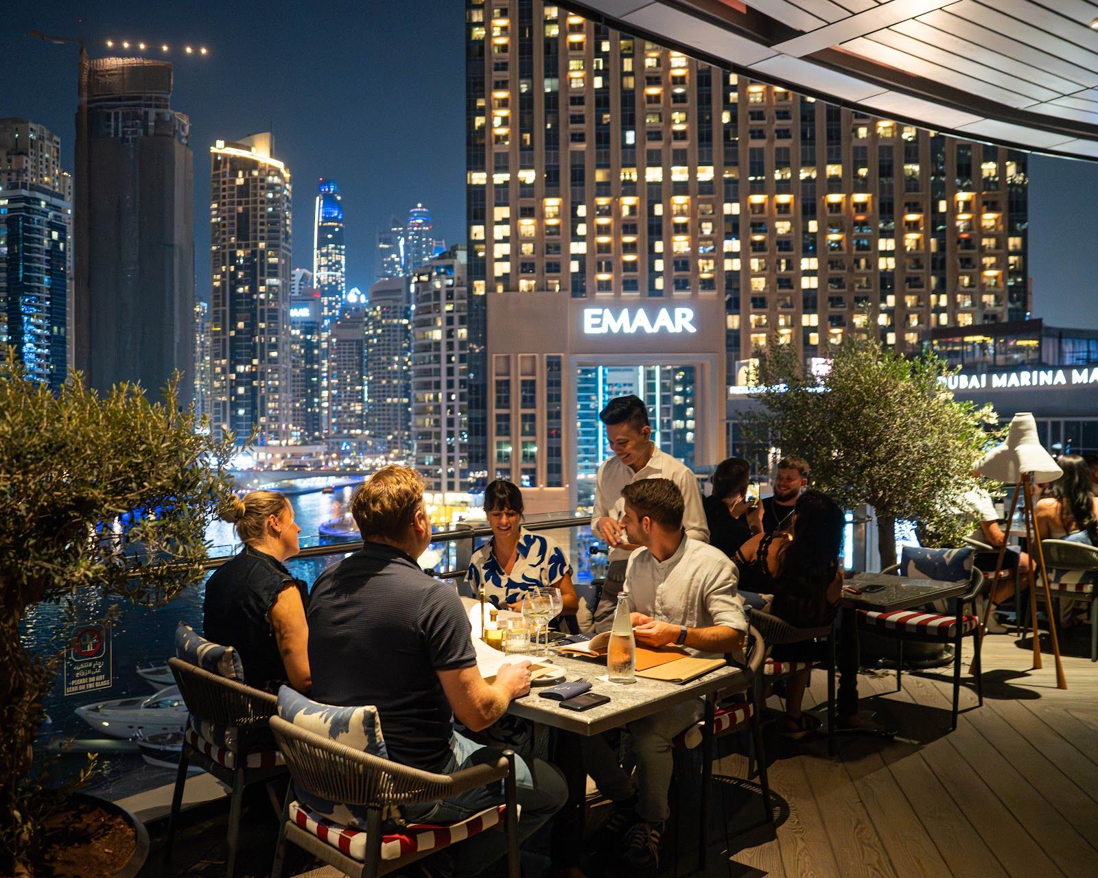 Elaia at Pier 7 Dubai Marina — Italian restaurant with marina waterfront terrace
