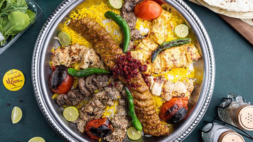 Azerbaijani kebab on charcoal grill
