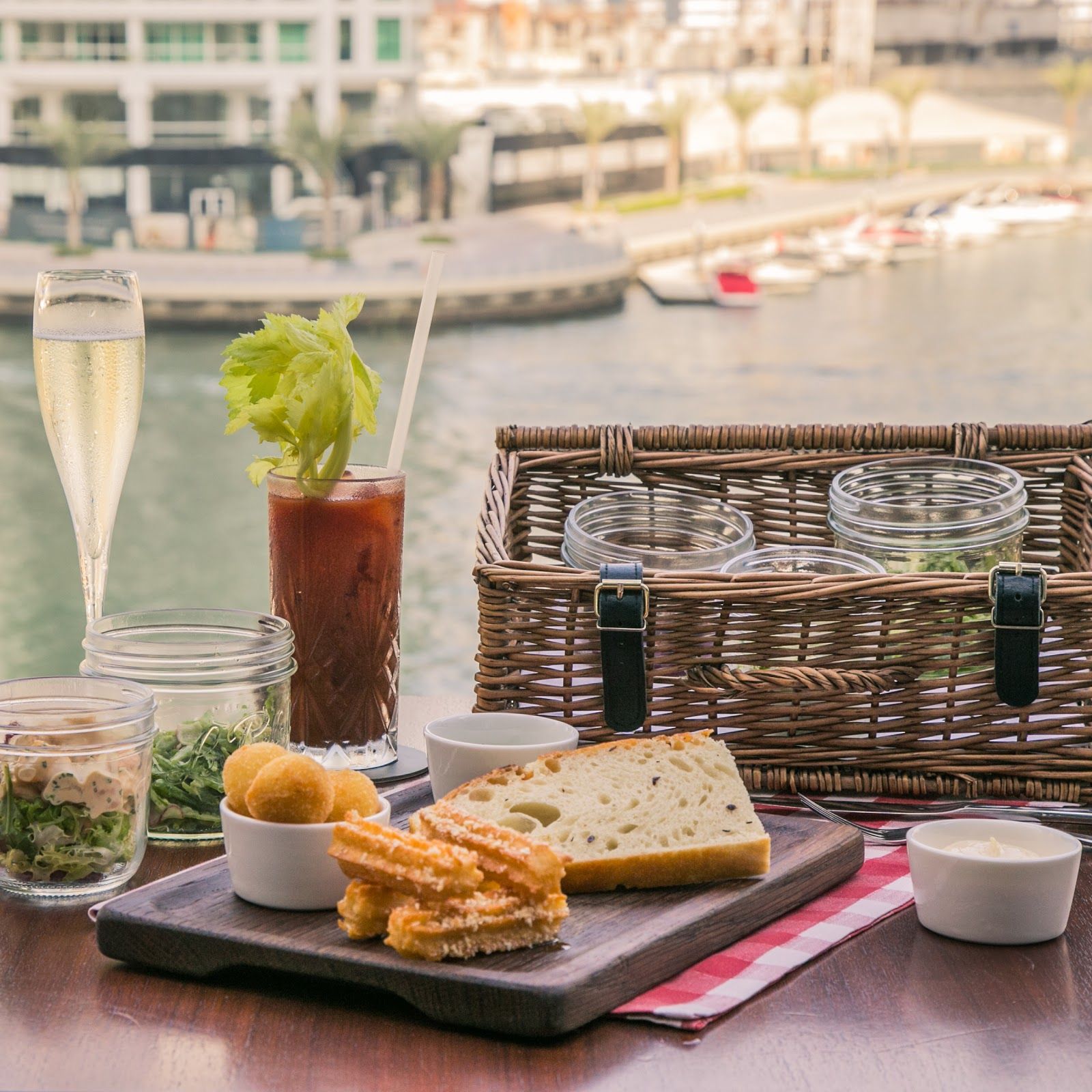 Mediterranean seafood dishes Dubai Marina restaurant