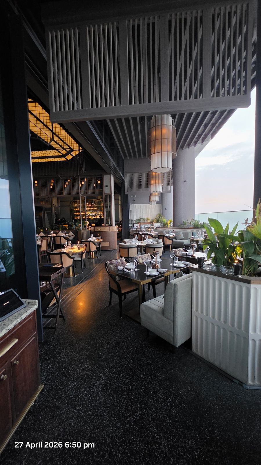 Mott 32 Dubai dim sum — BBQ Iberico pork puffs and har gao on bamboo steamer