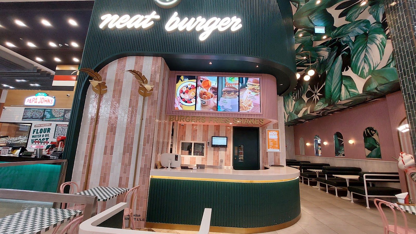 Neat Burger Dubai Mall — plant-based burger restaurant co-founded by Lewis Hamilton