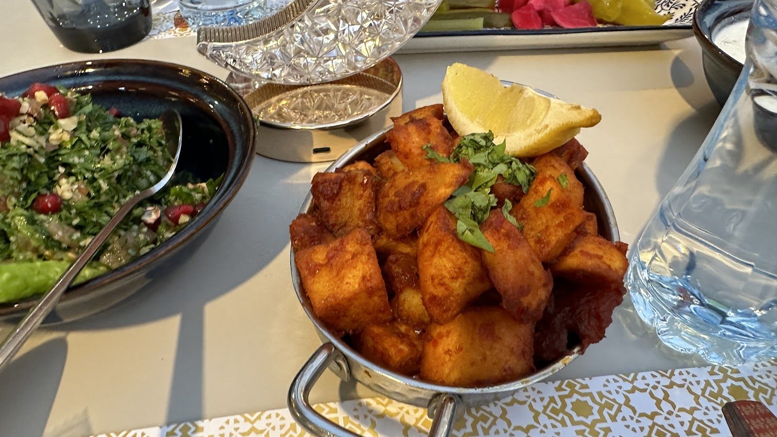 Omani kahwa coffee served with halwa and dates