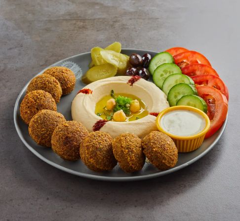 Operation Falafel Mall of the Emirates Dubai — falafel wraps and hummus plates