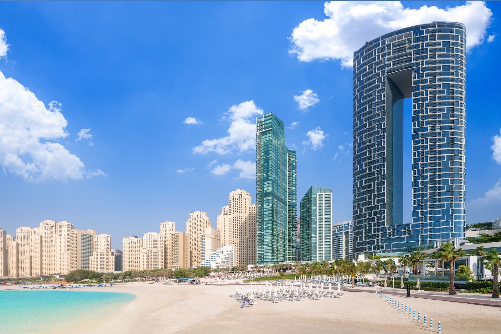 Sky-high rooftop restaurant panoramic view Dubai JBR