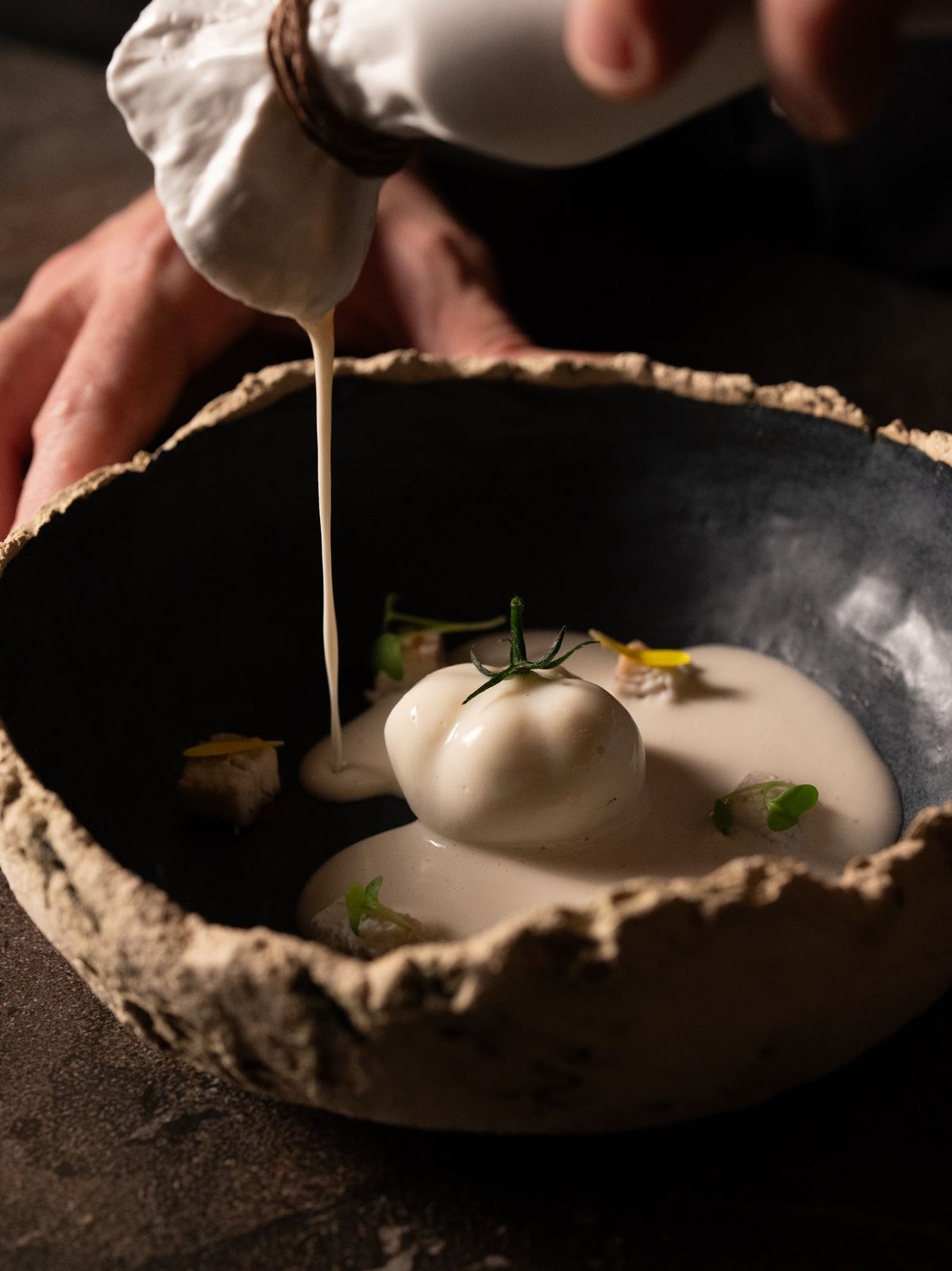 Smoked Room Dubai — the counter above the fire pit