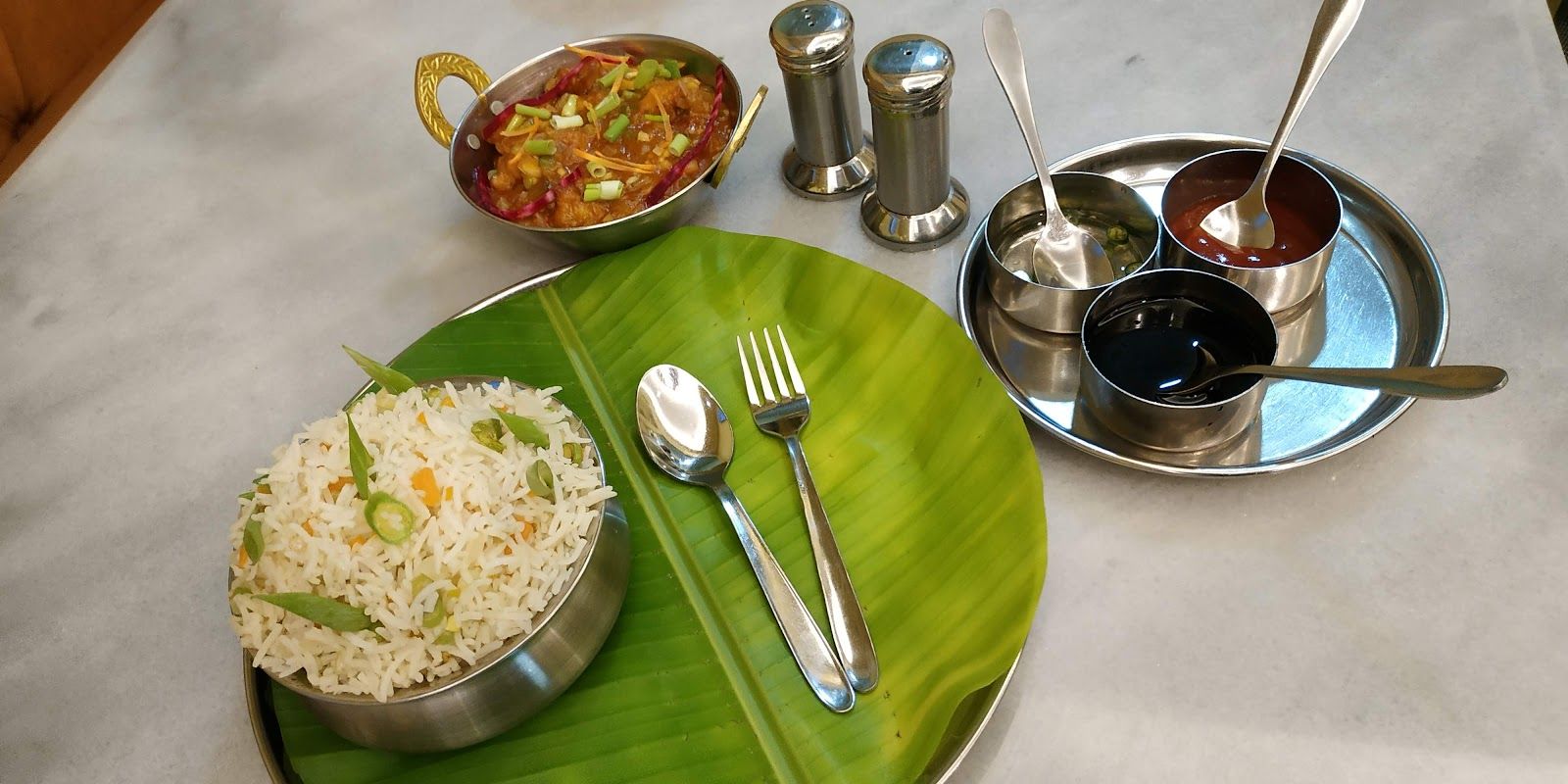 Indian restaurant spread in Dubai