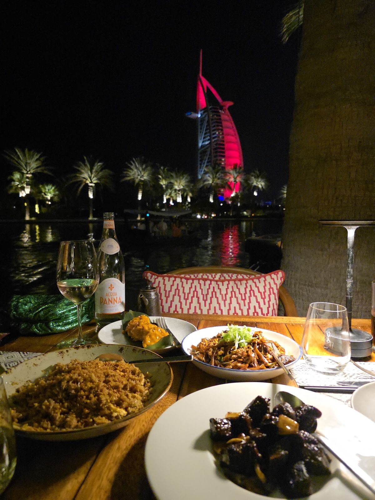 Zheng He's Dubai — waterside terrace tables on the Madinat Jumeirah waterway